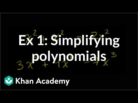 Example 1: Simplifying polynomials | Algebra I | Khan Academy