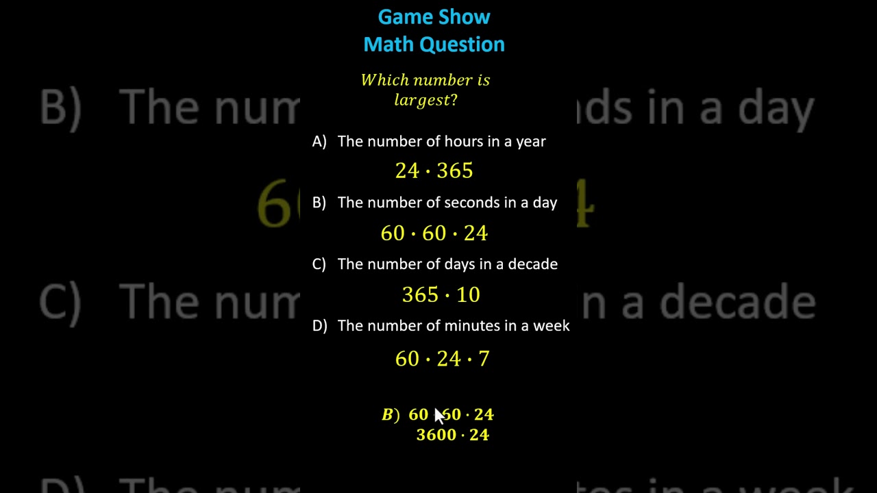 Can You Find the Largest Number? 💡 Math Challenge from 'Who Wants to Be a Millionaire'