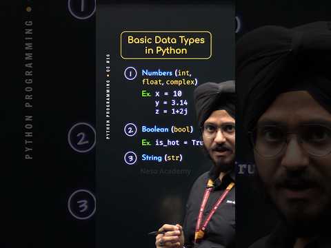 Basic Data Types in Python #Python #NesoAcademy #QuickConcepts