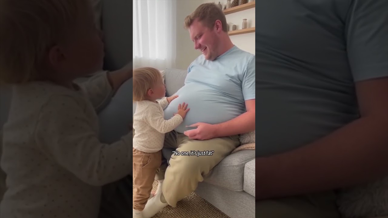Baby's Cute Question About Daddy’s Belly 😂