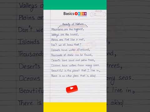 Beauty of Nature | A Poem on Nature in English | A Beautiful Poem on Nature | Poems About Nature