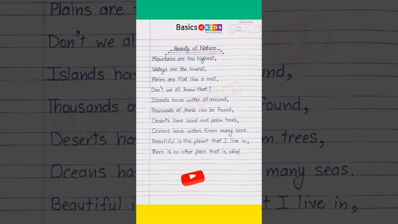 Beauty of Nature | A Poem on Nature in English | A Beautiful Poem on Nature | Poems About Nature