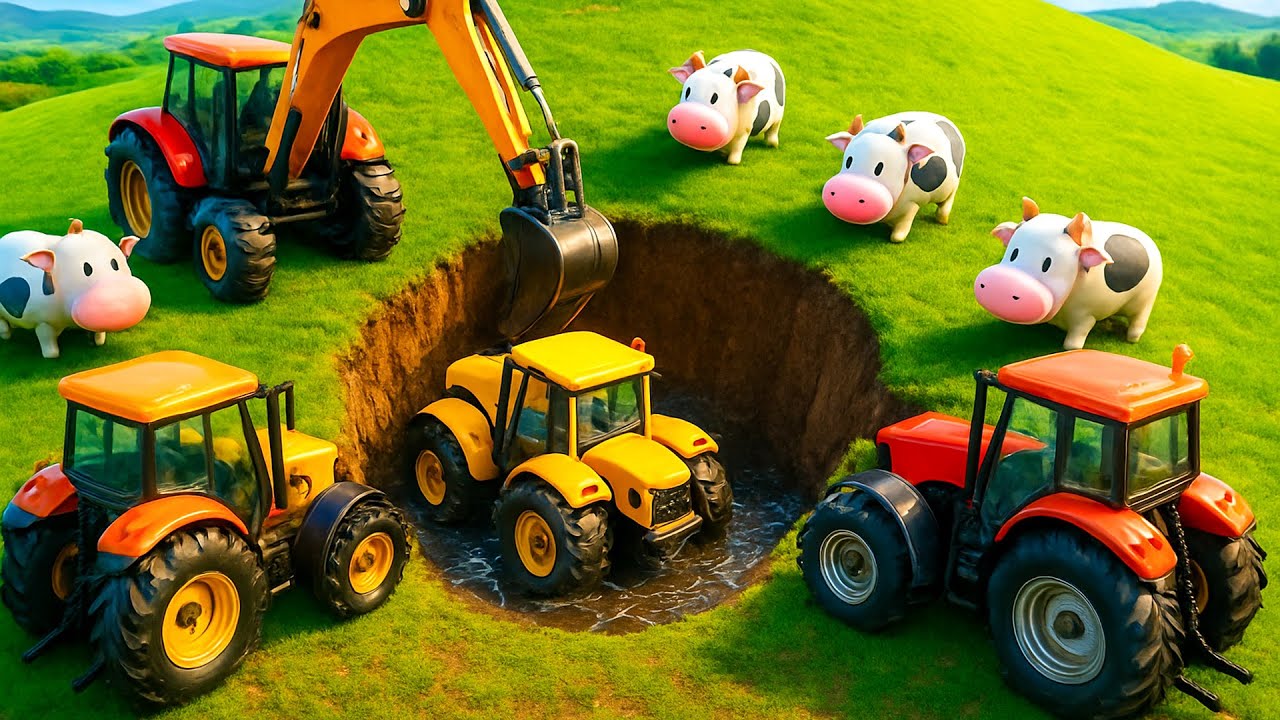 Farm Works: Tractor Rescue from Mud Pit 🚜