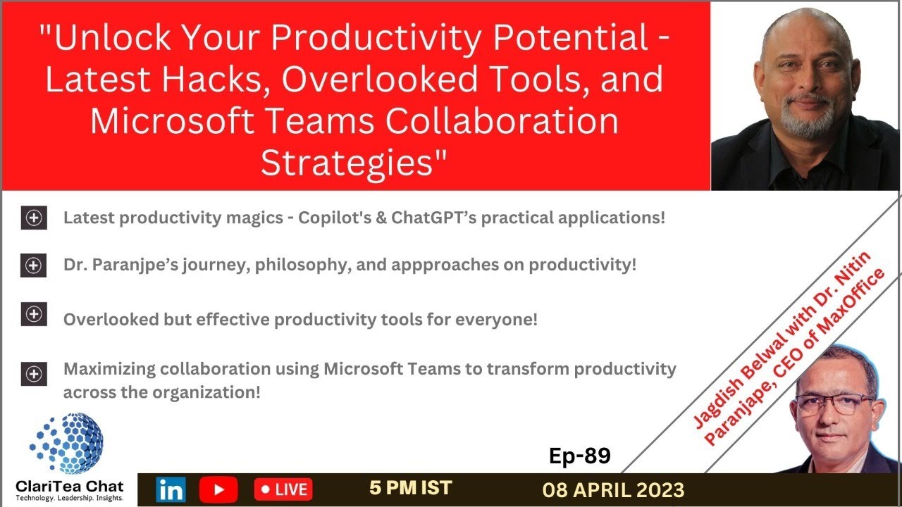 ClariTea with Dr. Nitin Paranjape on Boosting Productivity