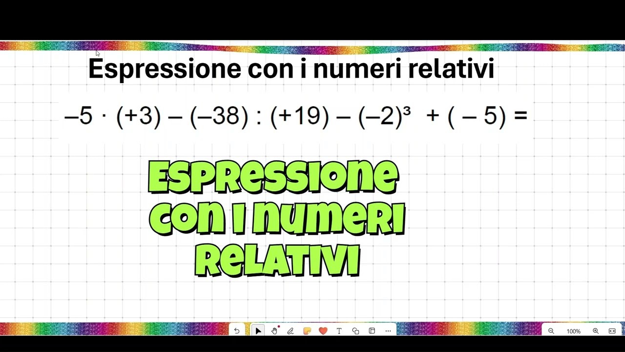 Esercizio dettagliato sull'espressione con i numeri relativi