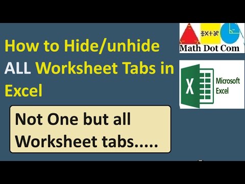 How to Hide Unhide All Worksheet Tabs in Excel | Math Dot Com