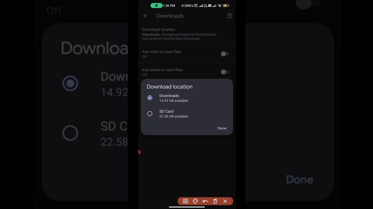 Changing Chrome Download Path on Android