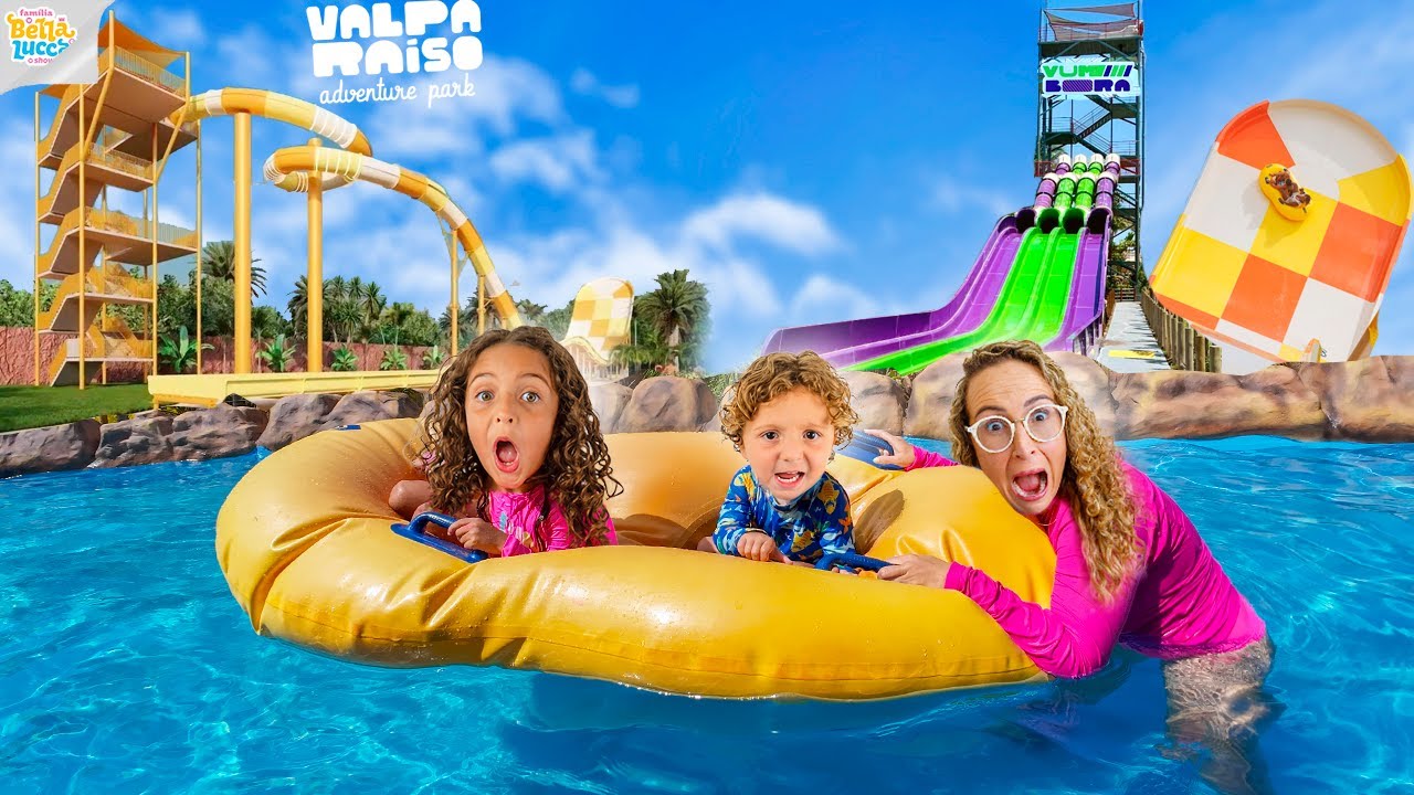 Dia no Parque Aquático Valparaíso com Família Bella e Lucca 🌊