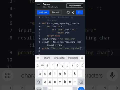The Hidden Python Trick to Find Non-Repeating Characters | 1-Minute Genius Hack! #PythonHacks #viral