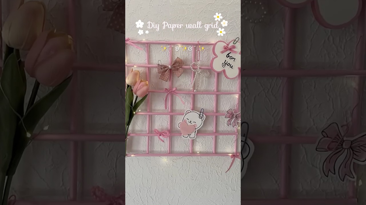 DIY Paper Wall Grid Decor ✨