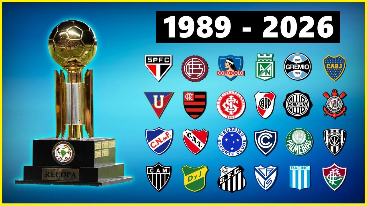 Todos os Campeões da Recopa Sul-Americana (1989-2026)