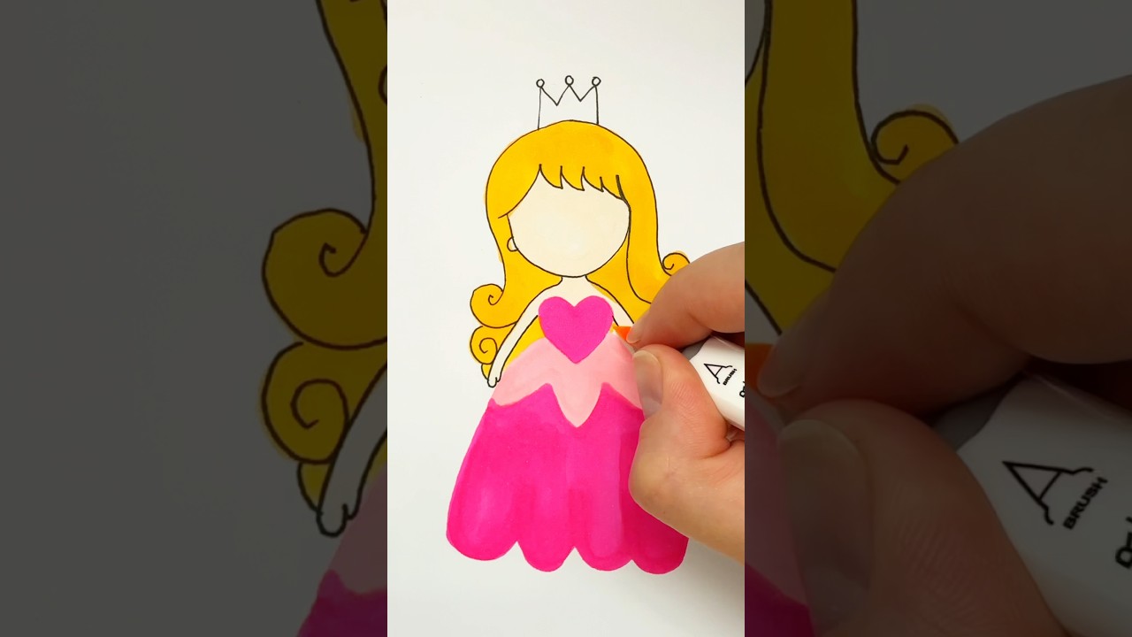How to draw a cute princess | Step by step drawing for kids