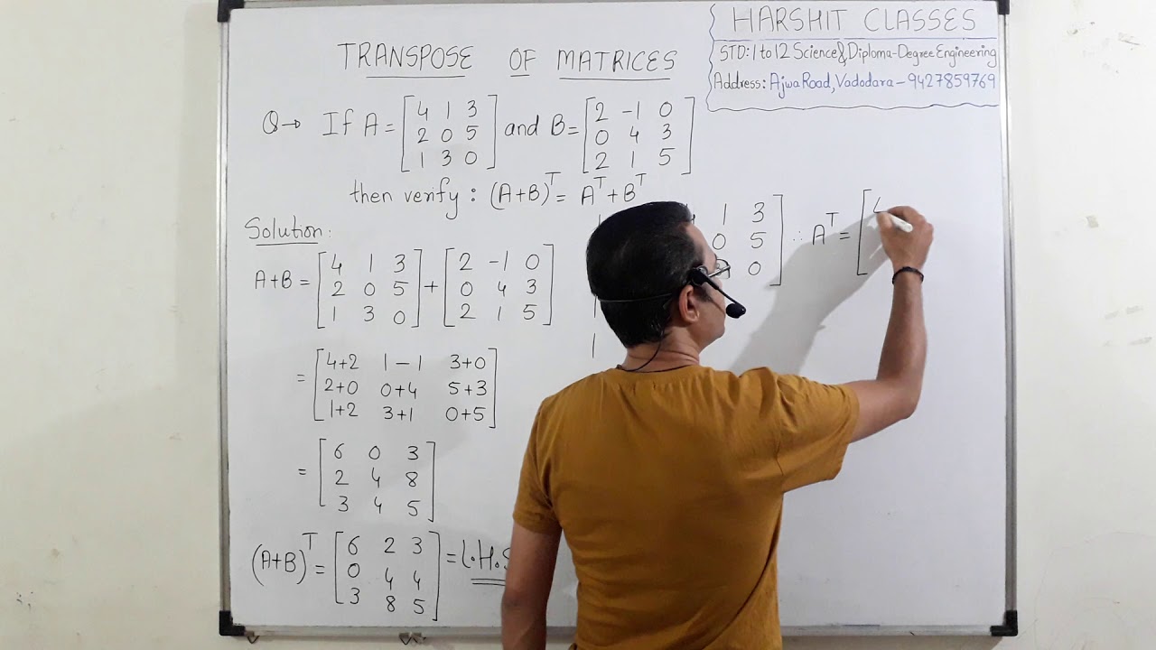 MATRICES Lect 7 | Transpose of Matrix | Engineering Maths Easy EXPLANATION