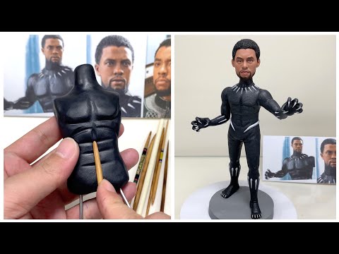 Black Panther: Wakanda Forever! Chadwick Boseman tribute, polymer clay sculpture part 2 #shorts