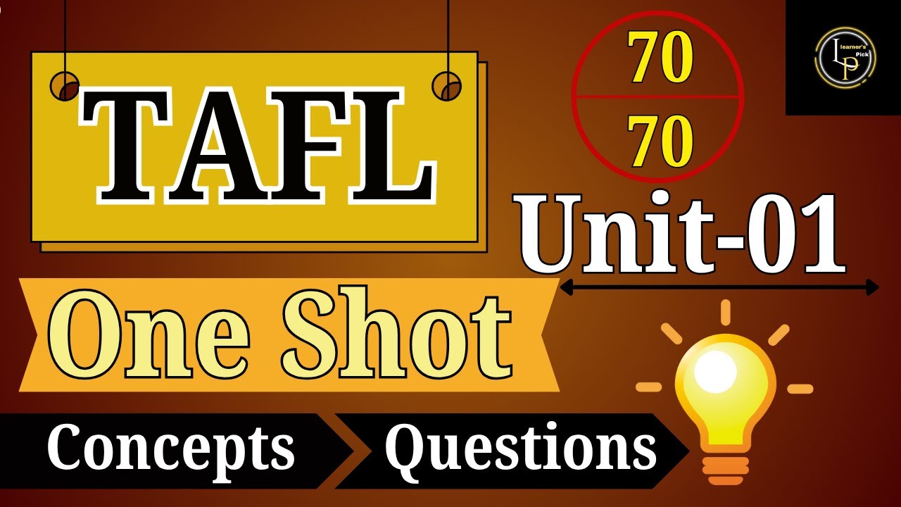 TAFL One Shot | Unit 01: Master the Theory of Computation 📘