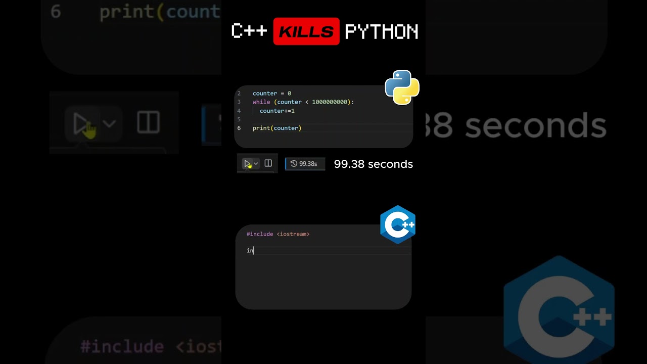 C++ vs Python: Which Is Faster? Speed Test Comparison 🚀