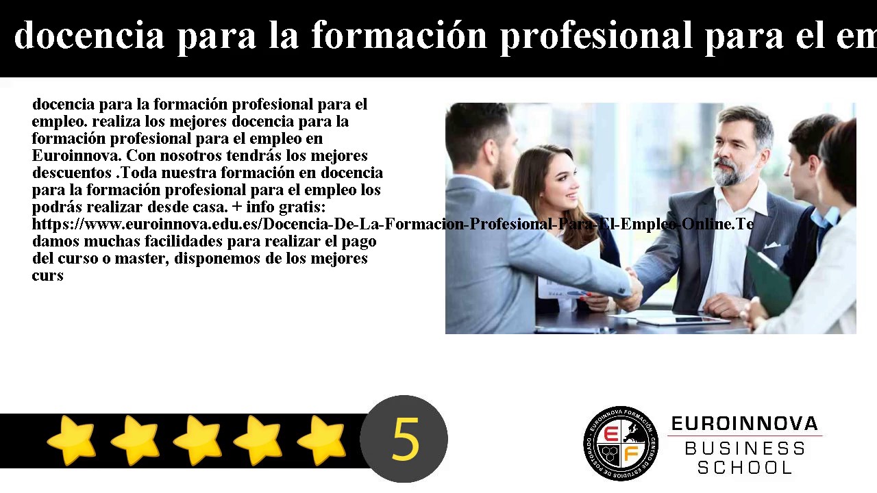 Docencia para la Formación Profesional para el Empleo en Euroinnova