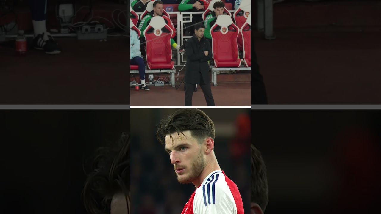 Arteta's Reaction to Rice's Amazing Free-Kicks vs Madrid ⚽