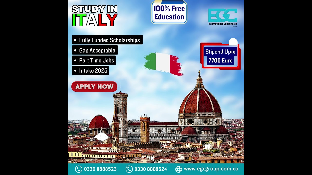 Study in Italy β Fully Funded Scholarships for 2025 Intake