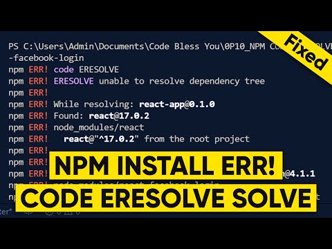 Npm ERR code ERESOLVE react | Npm install error in visual studio code [Fast]
