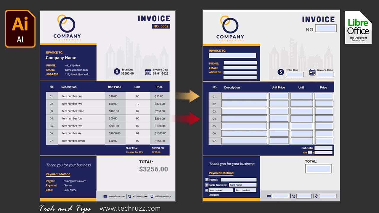 ✅ How to Create Fillable PDF Forms | Convert Illustrator Invoice to Fillable PDF