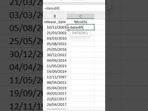 How To Calculate Total Number Of Months B/W Two Dates In Excel | #shortvideo #exceltutorial #gtech