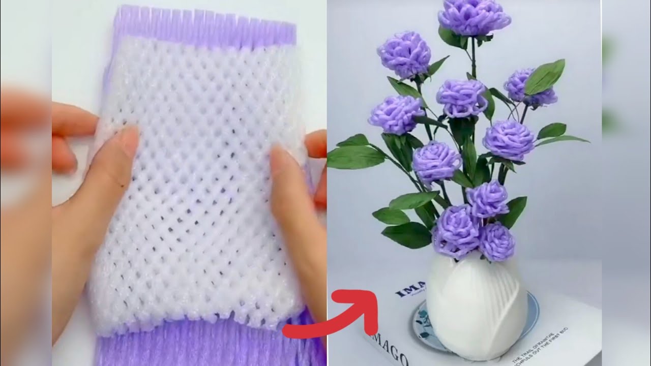 12 Creative Fruit Foam Net Flower Crafts 🌸