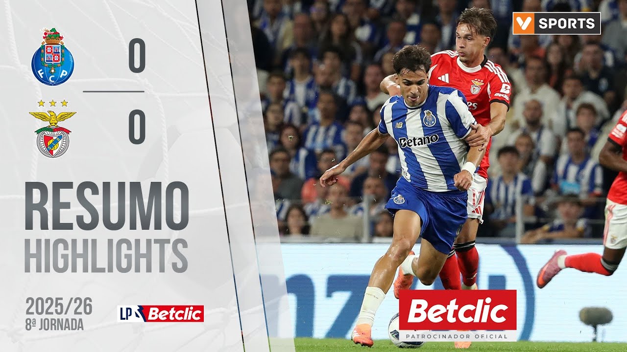 FC Porto e Benfica empatam sem gols no clássico do Dragão ⚽