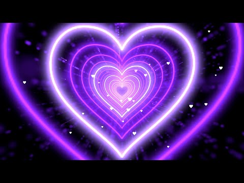 Purple Heart Animation 💜 Romantic Radiance Heart Background Video Loop | Heart Tunnel Background