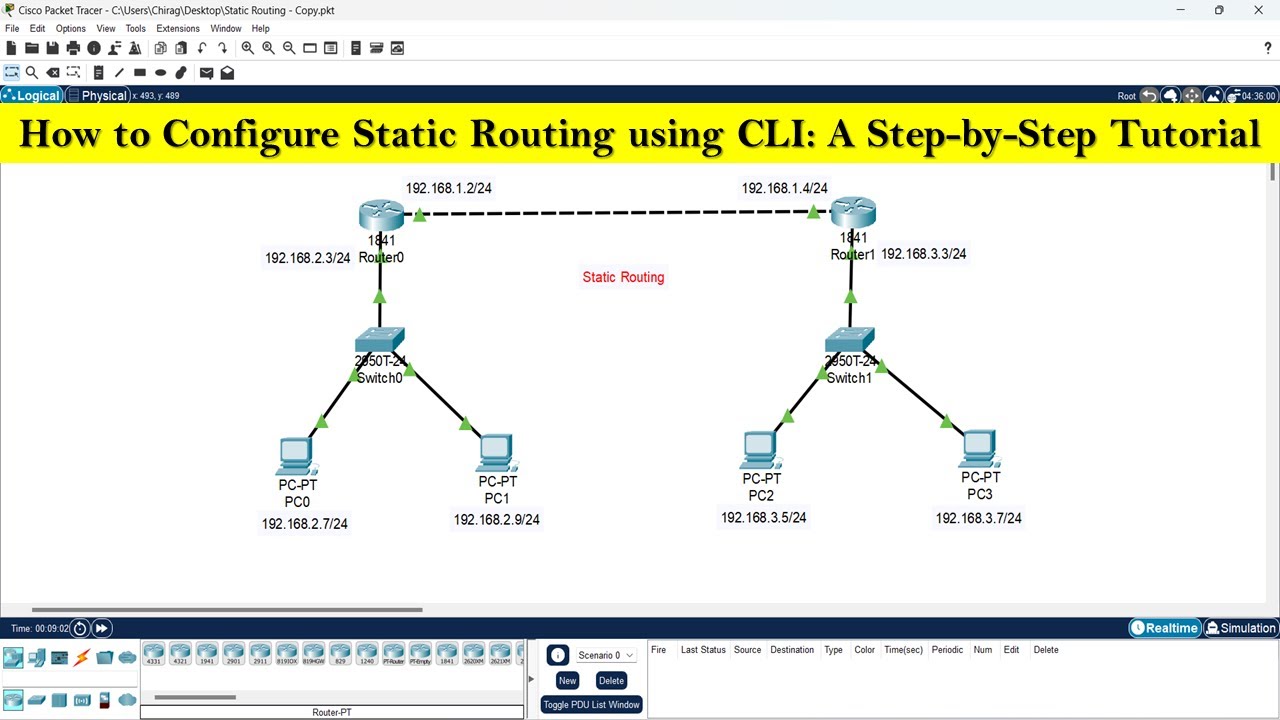 Step-by-Step Guide to Configuring Static Routing Using CLI 🖥️