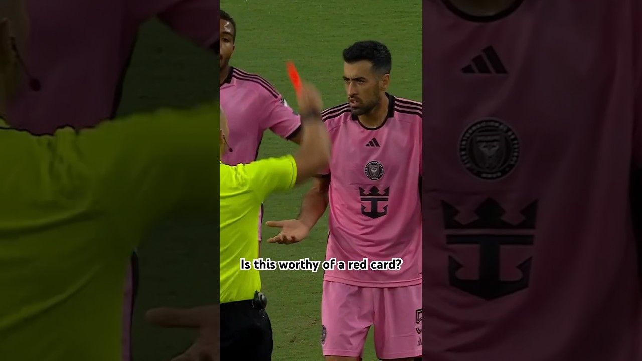 Referee Sends Off Sergio Busquets, Miami CF Down to 10 Men ⚽