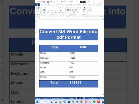 Easy Way to Convert Word File into PDF Format.