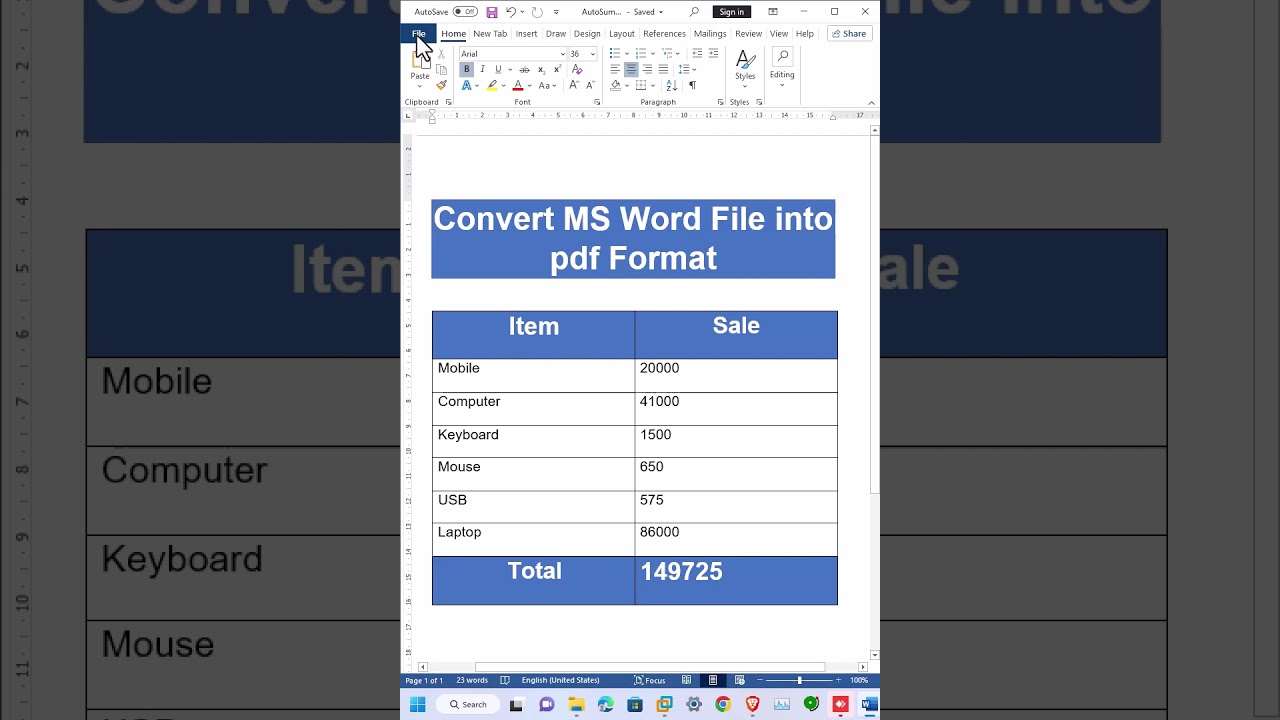 Simple Method to Convert Word Documents to PDF
