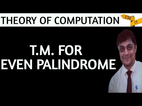 turing machine | design a turing machine for accepting palindromes for odd and even length | toc