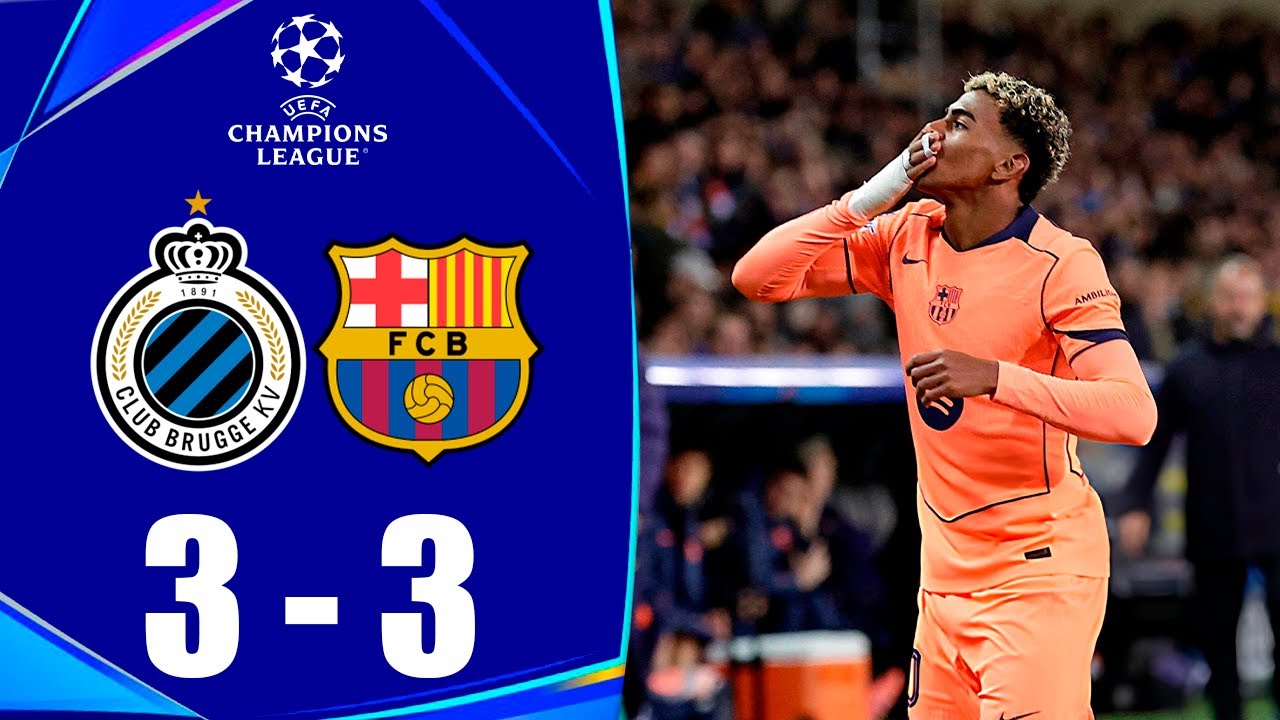 Resumen del Partido: Club Brujas 3-3 Barcelona | Liga de Campeones 2025-26