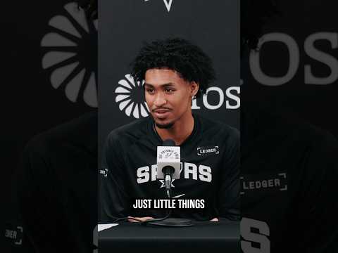 Just a smidge higher 🤏😂 #nba #spurs #victorwembanyama #dylanharper