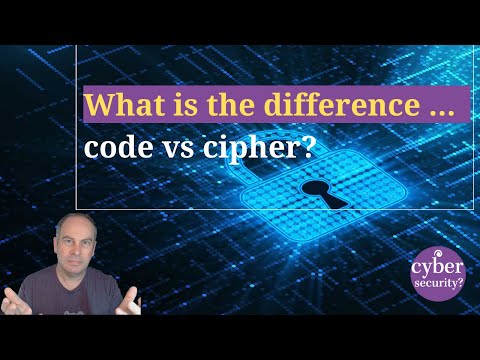 What's the difference between a code and a cipher (https://youtu.be/jXoy8bFngKw)?