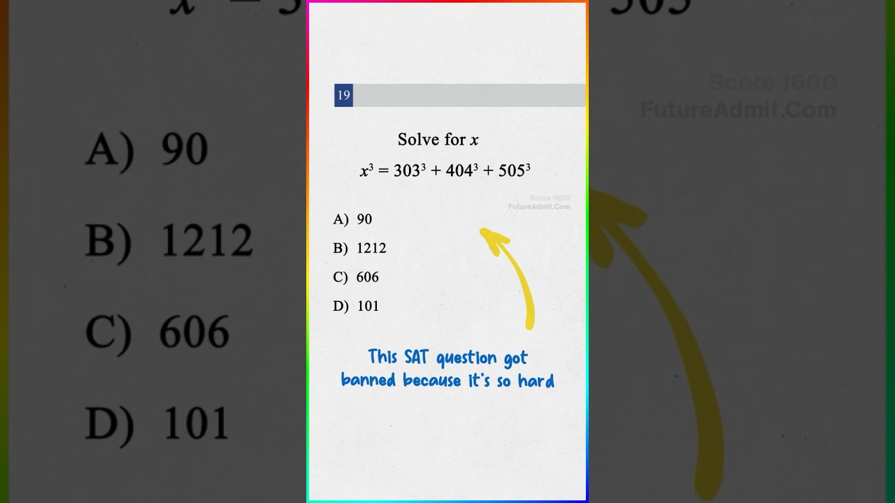 Challenging SAT Question That Was Too Difficult to Include 🤯