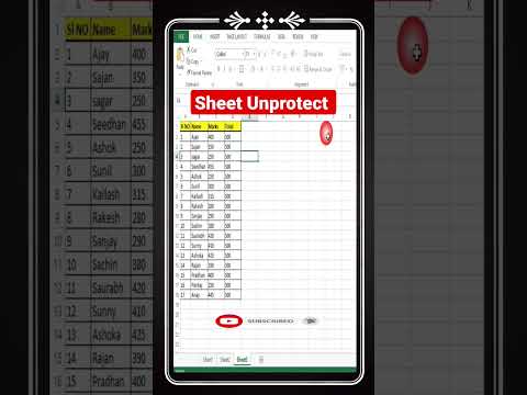 Unprotect Sheet in Excel #shorts #exceltips #excel #exceladvancetips #exceltricks #shortvideo