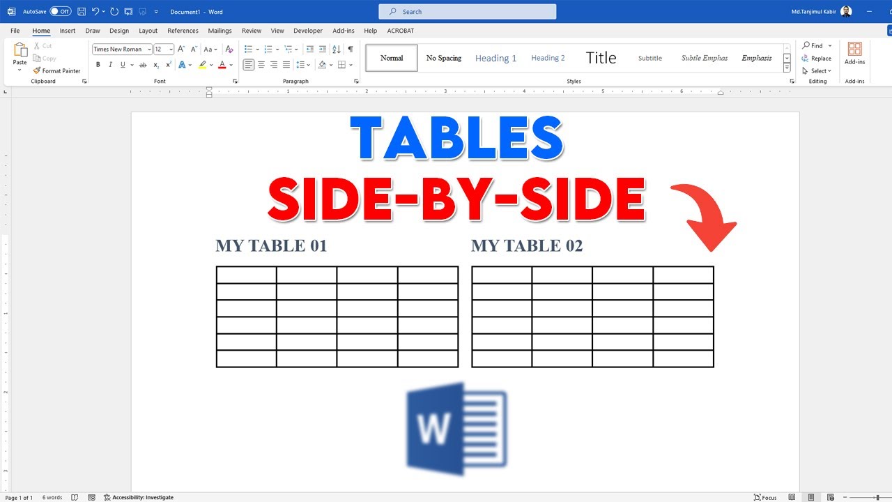 Side-by-Side Tables in Word 📊