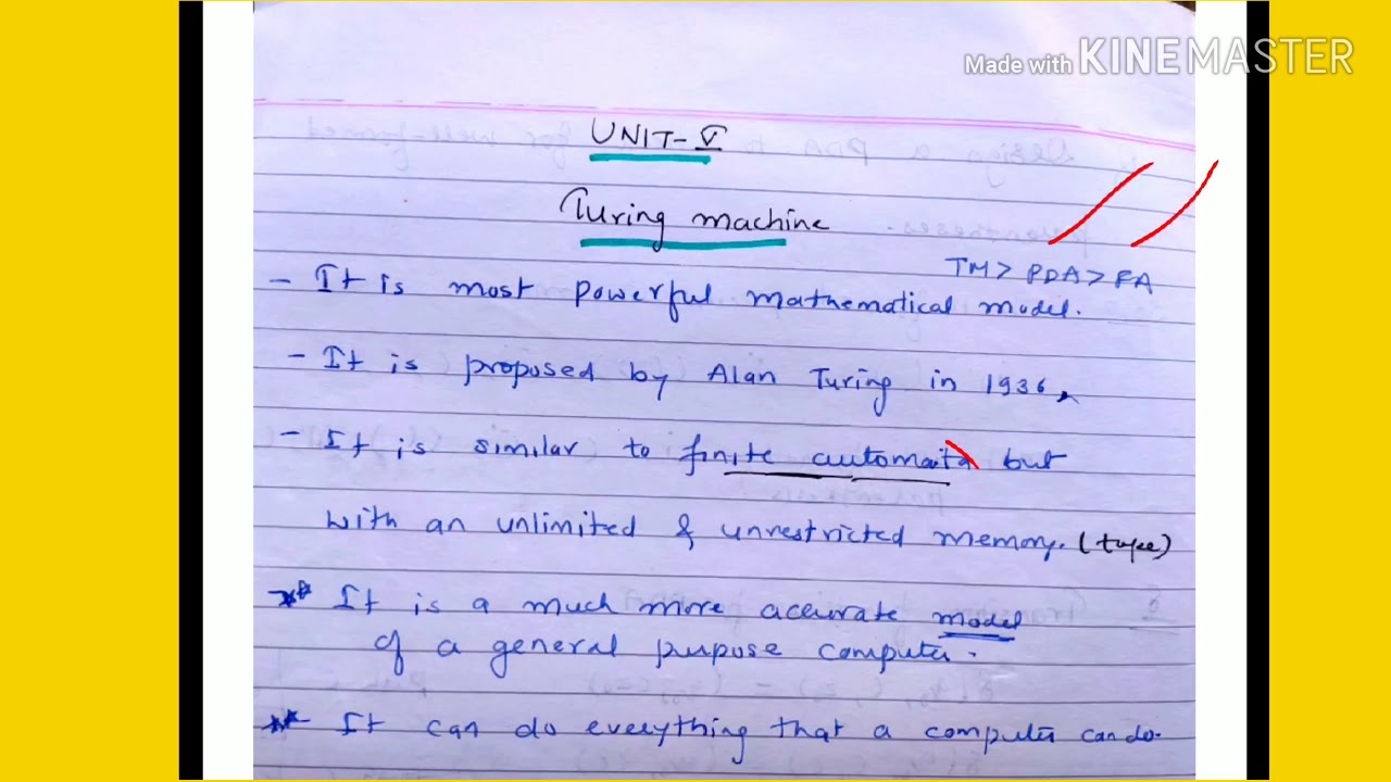 Turing Machine - Lecture 105