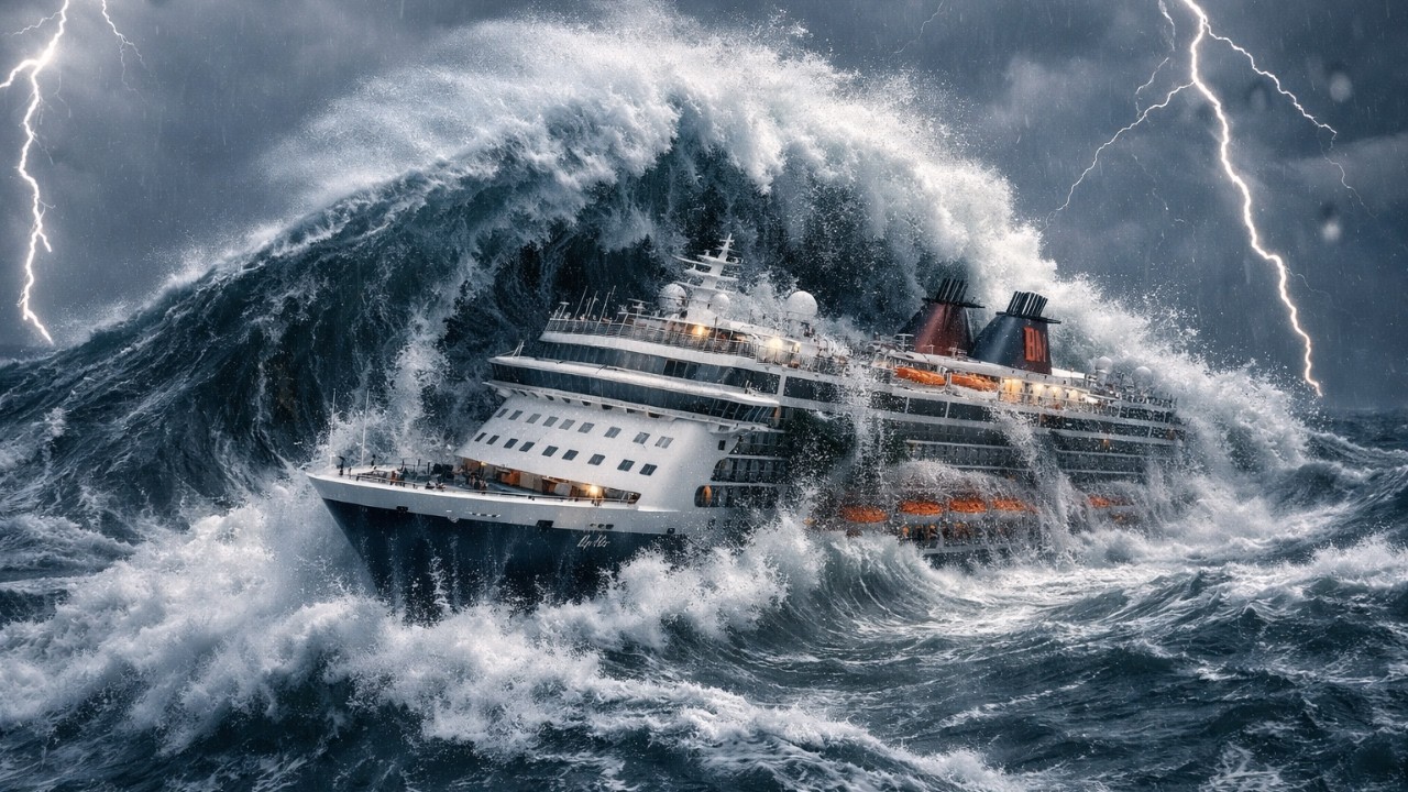 Mega Tsunami Strikes Cruise Ship in Open Ocean 🌊