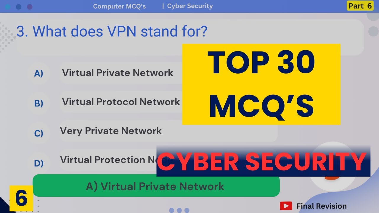 Top 30 Cyber Security MCQs for Competitive Exams 🔐 | Essential Practice Questions