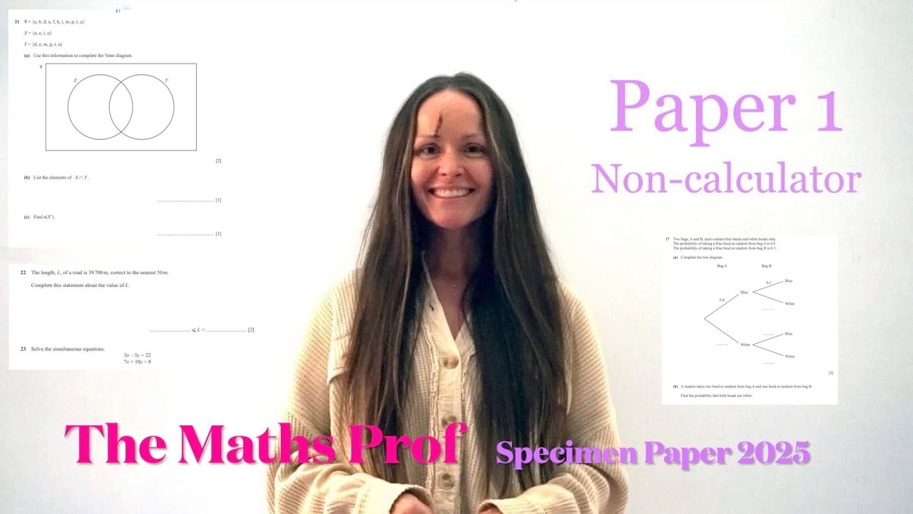 The Maths Prof: Cambridge IGCSE Maths Non-Calculator Specimen Paper 1 (Core) 2025