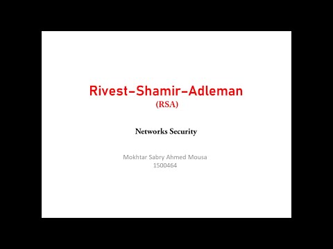 RSA - Rivest Shamir Adleman