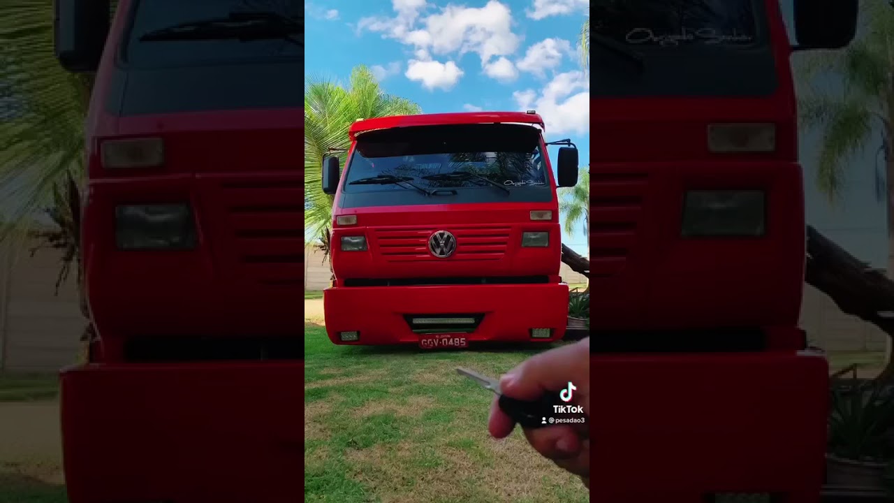 Vw 8150. Vw 8150 Fusquinha Vermelho - Qualificado 3/4