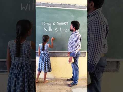 draw a square with three lines. #education #maths #school #students #youtubeshorts