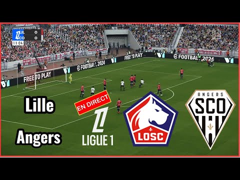 losc Lille vs Angers en direct LIGUE 1 aujourd'hui Match complet Simulation football Gameplay PC