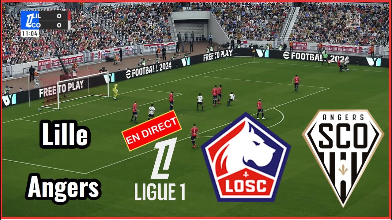 Regardez le Match Lille vs Angers en Direct - Simulation Football PC PES 2021 ⚽