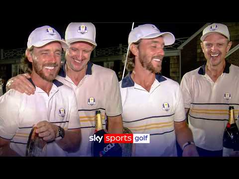 Tommy Fleetwood's interview GATECRASHED by Justin Rose after winning Nicklaus-Jacklin award!